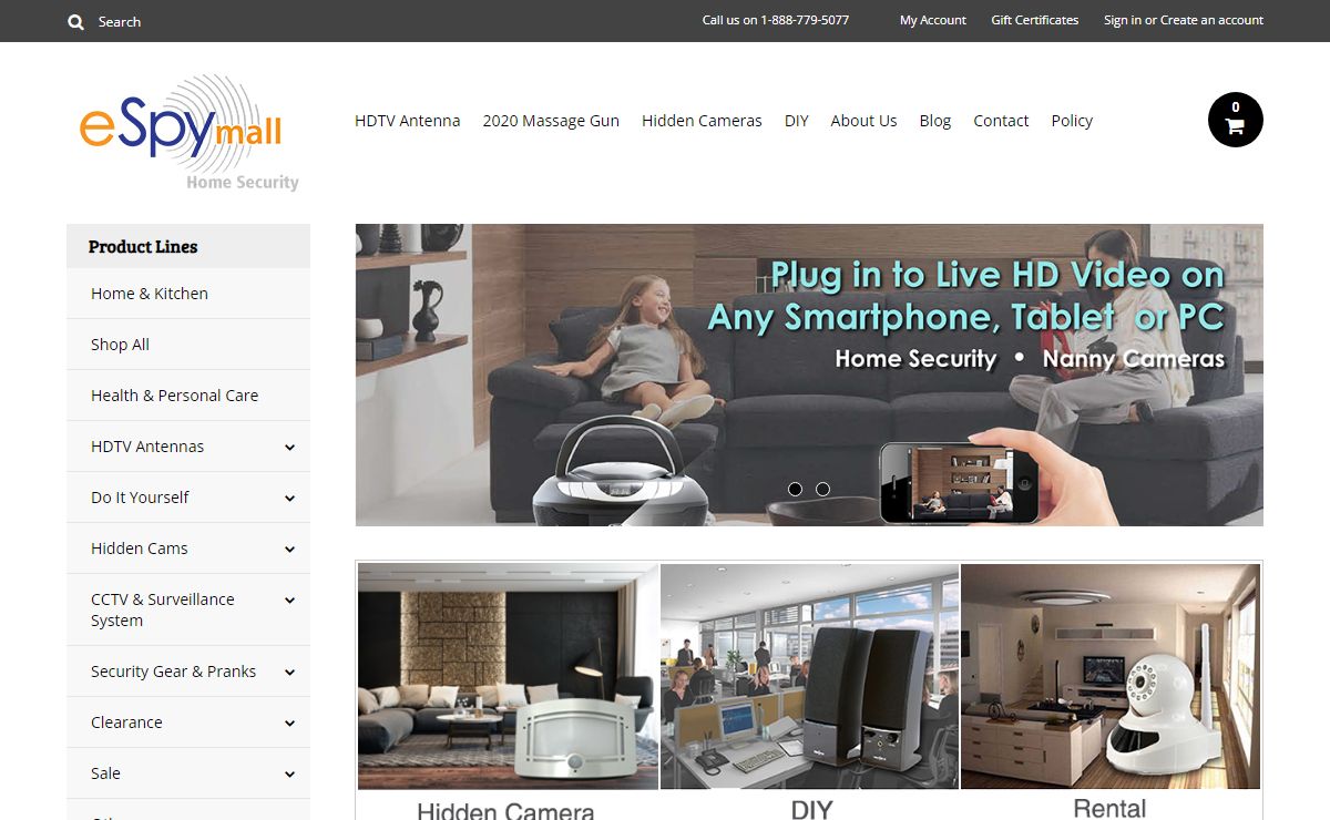 Hidden Cameras - Surveillance - HDTV Antenna - Spy Cams | eSpyMall.com