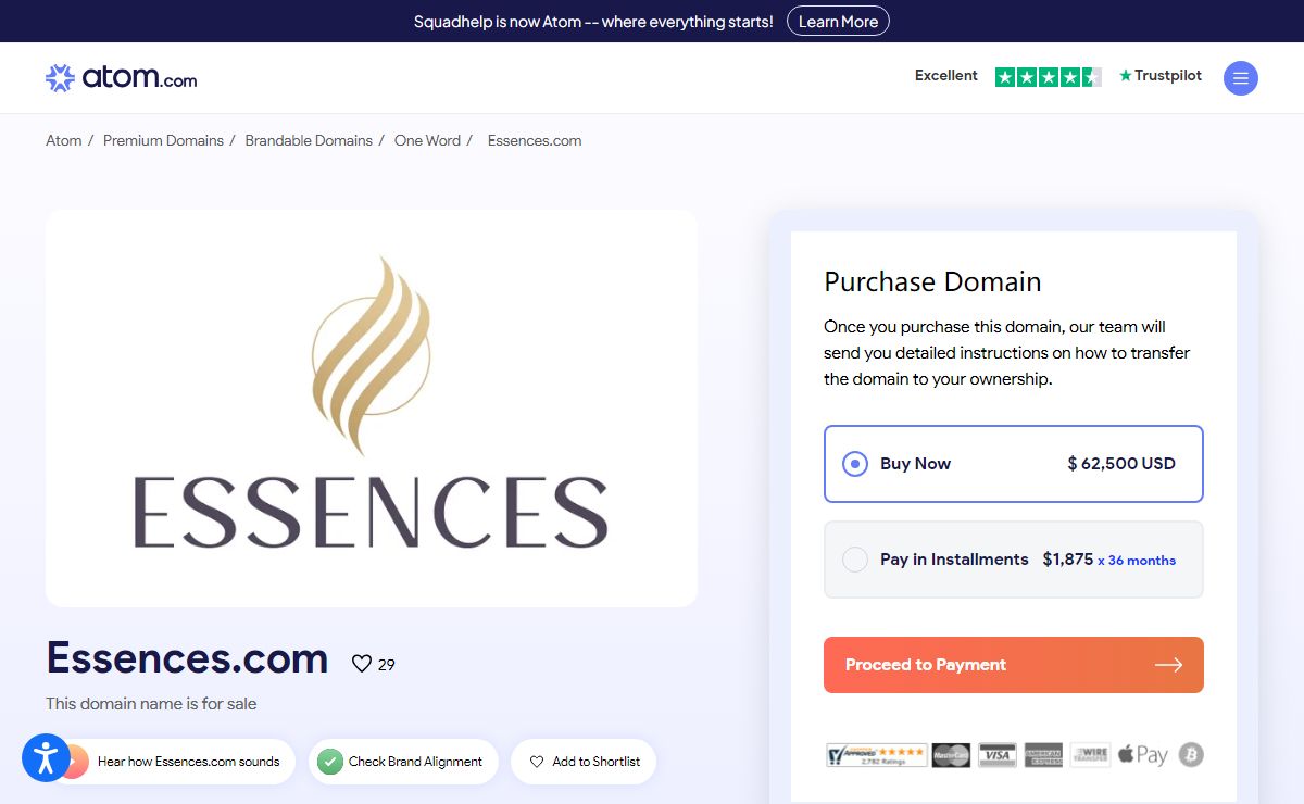 Essences.com is for sale