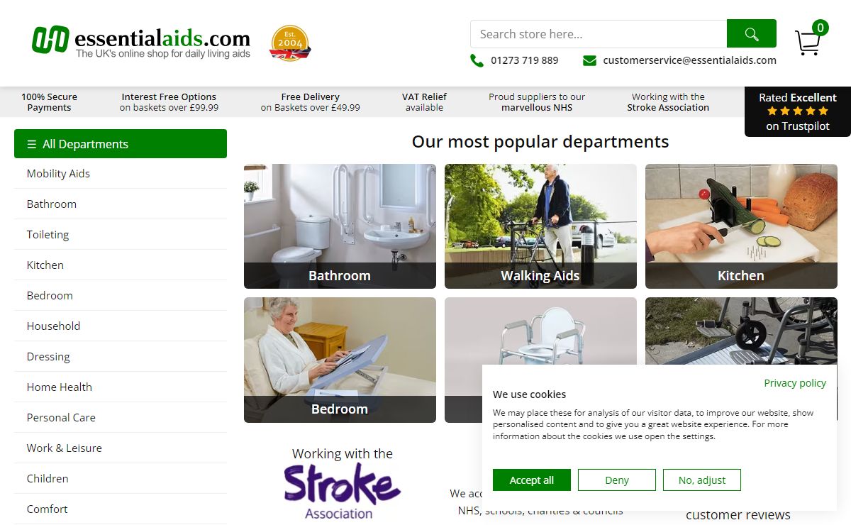 Disability Aids for the Elderly, Disability Equipment for the Home - Essential Aids
