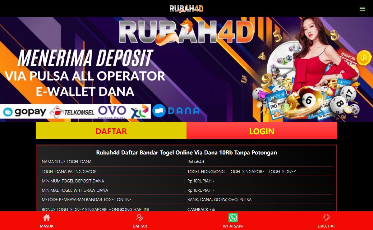 Rubah4d Daftar Bandar Togel Online Via Dana 10Rb Tanpa Potongan