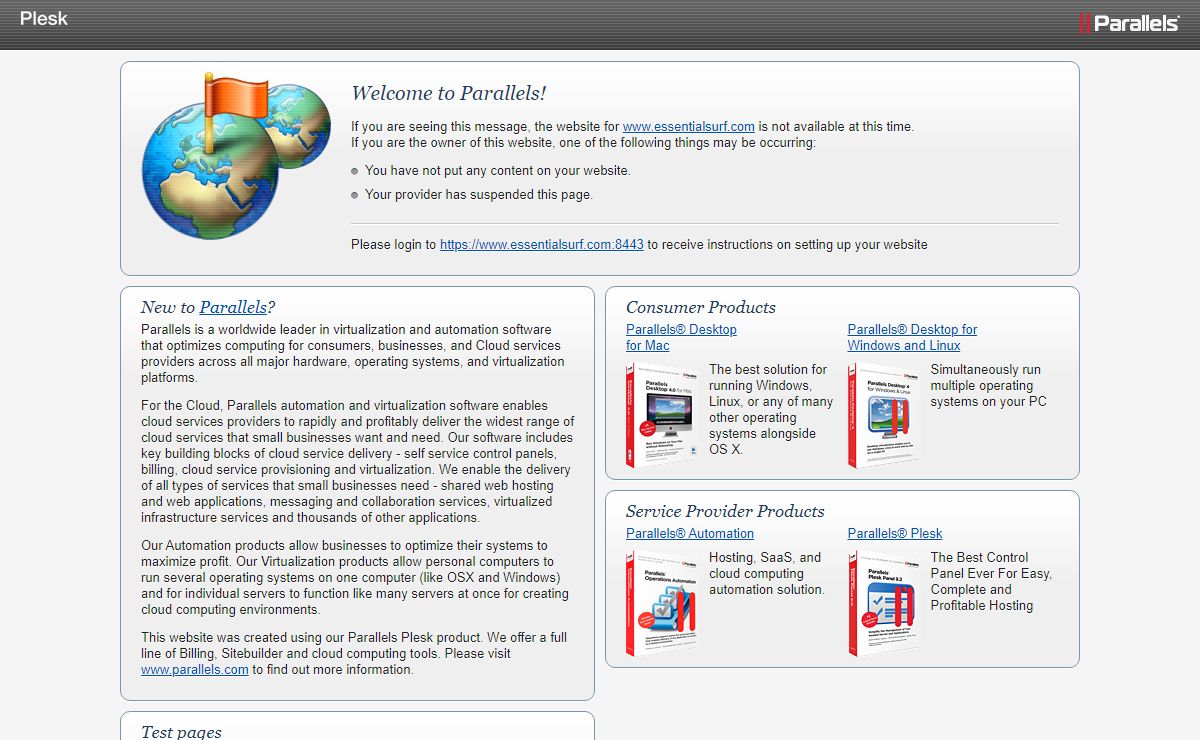 Domain Default page
