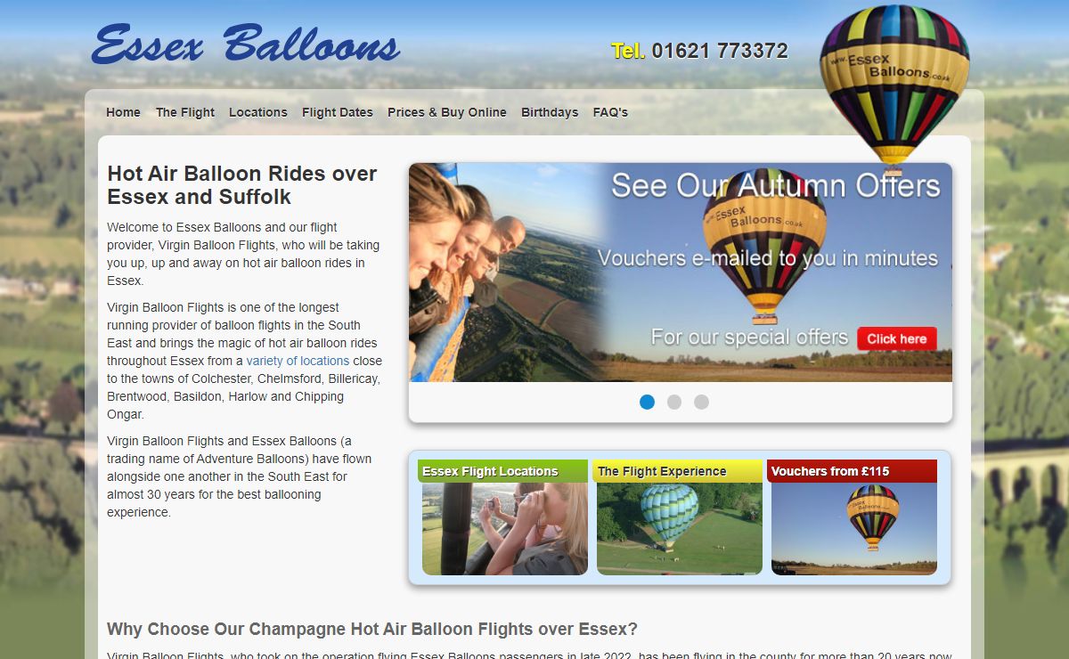 Champagne Hot Air Balloon Flights with Essex Balloon