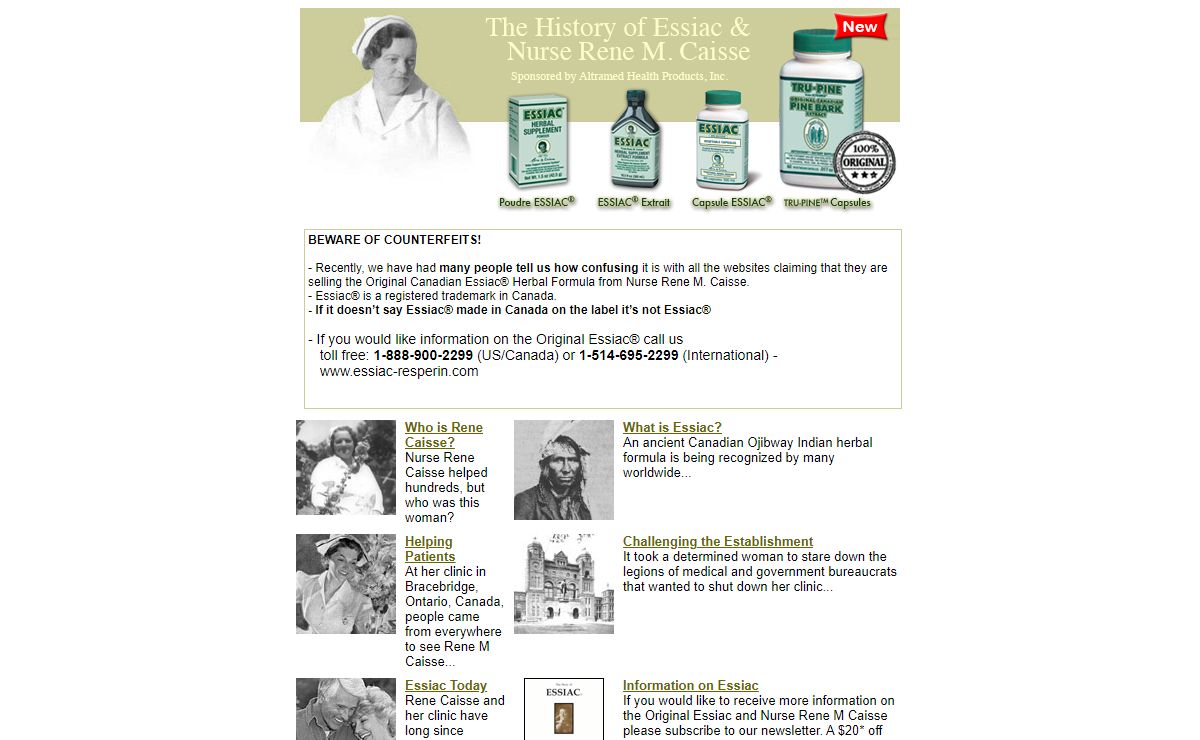 The History of Essiac and Rene M. Caisse, Canada's Nurse
