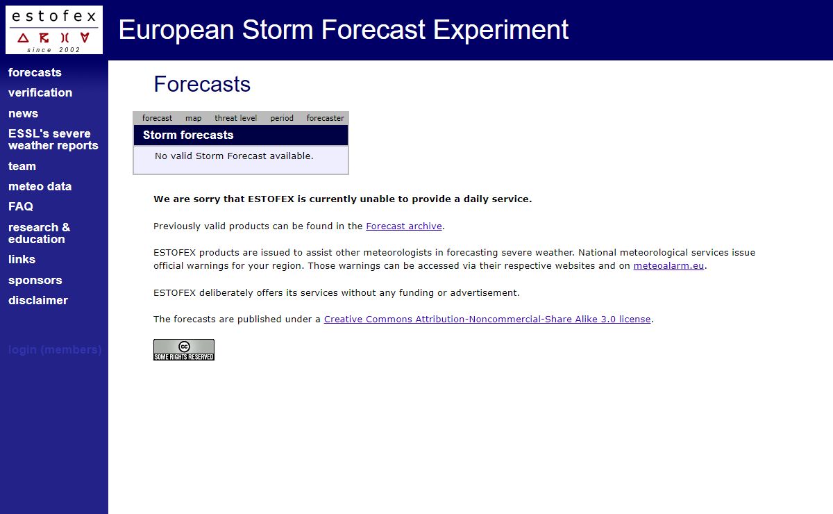 European Storm Forecast Experiment - ESTOFEX