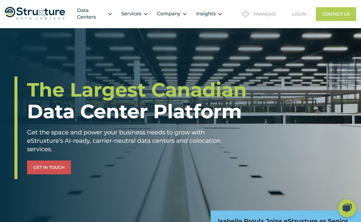 The Largest Canadian Data Center Colocation Platform | eStruxture