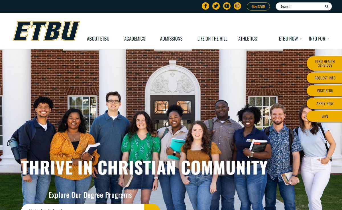 Thrive in Christian Community | East Texas Baptist University