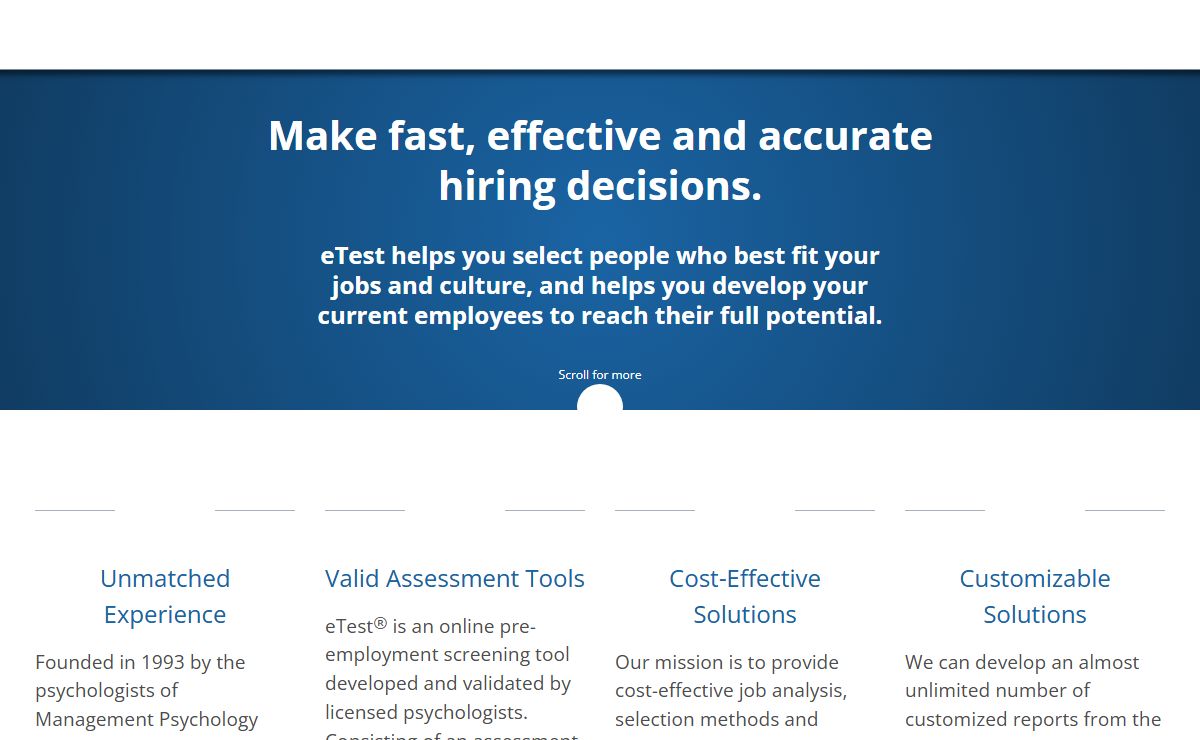 eTest | Online Pre-Employment Screening