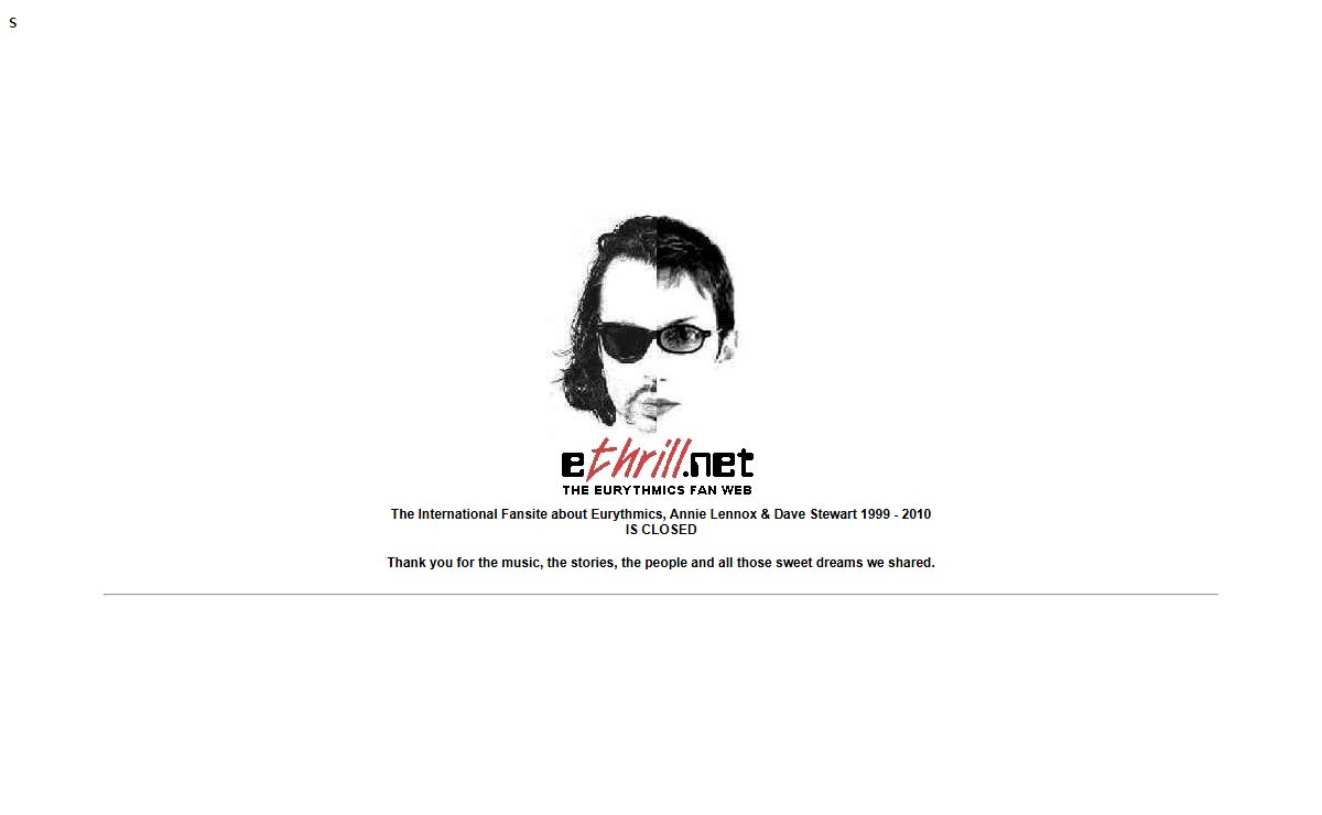 Eurythmics at ethrill.net - The Eurythmics Fanweb
