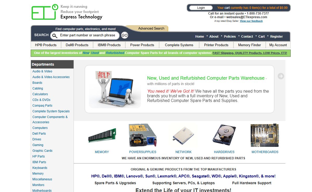 Express Technology Incorporated - New, Used and Refurbished Computer Parts