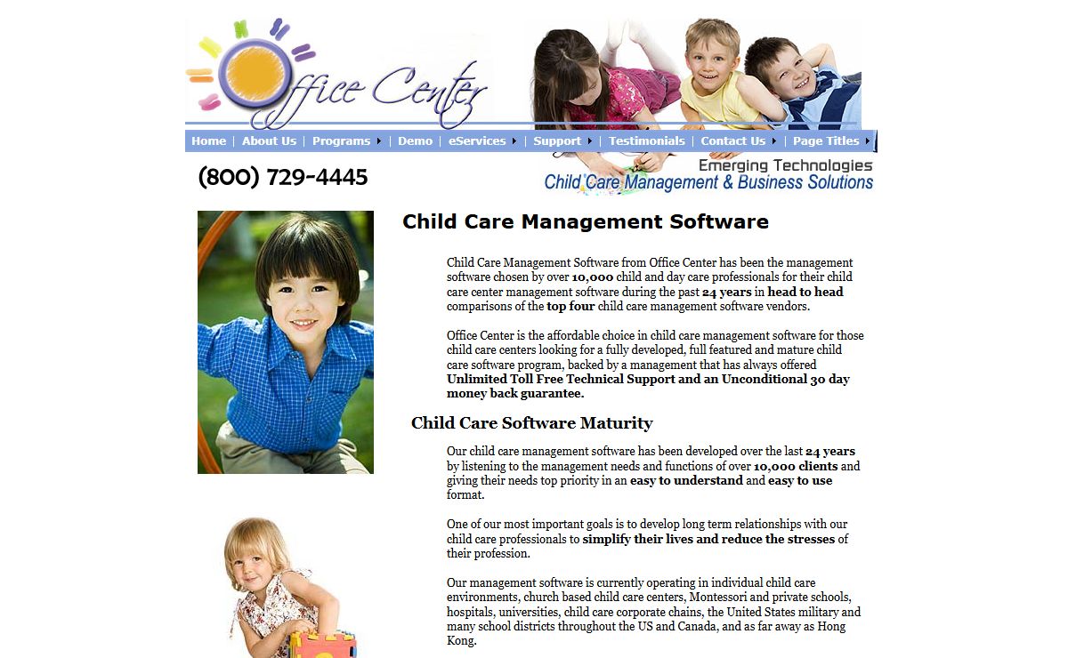 Child Care Management Software at ETwebsite.com