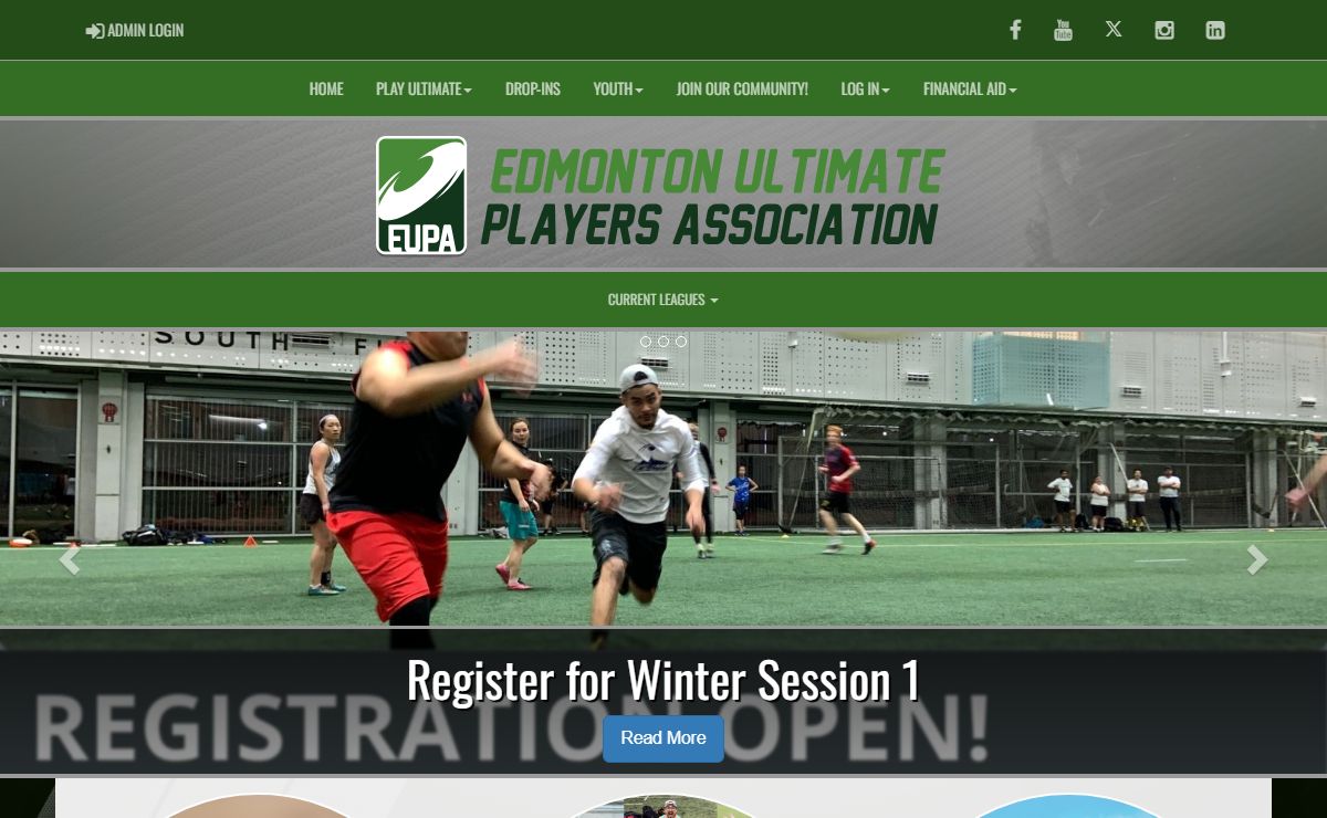 Edmonton Ultimate Players Association : Website by RAMP InterActive
