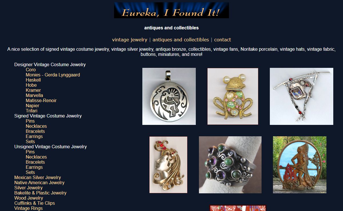 Vintage Costume Jewelry, Antiques and Collectibles - Eureka, I Found It!