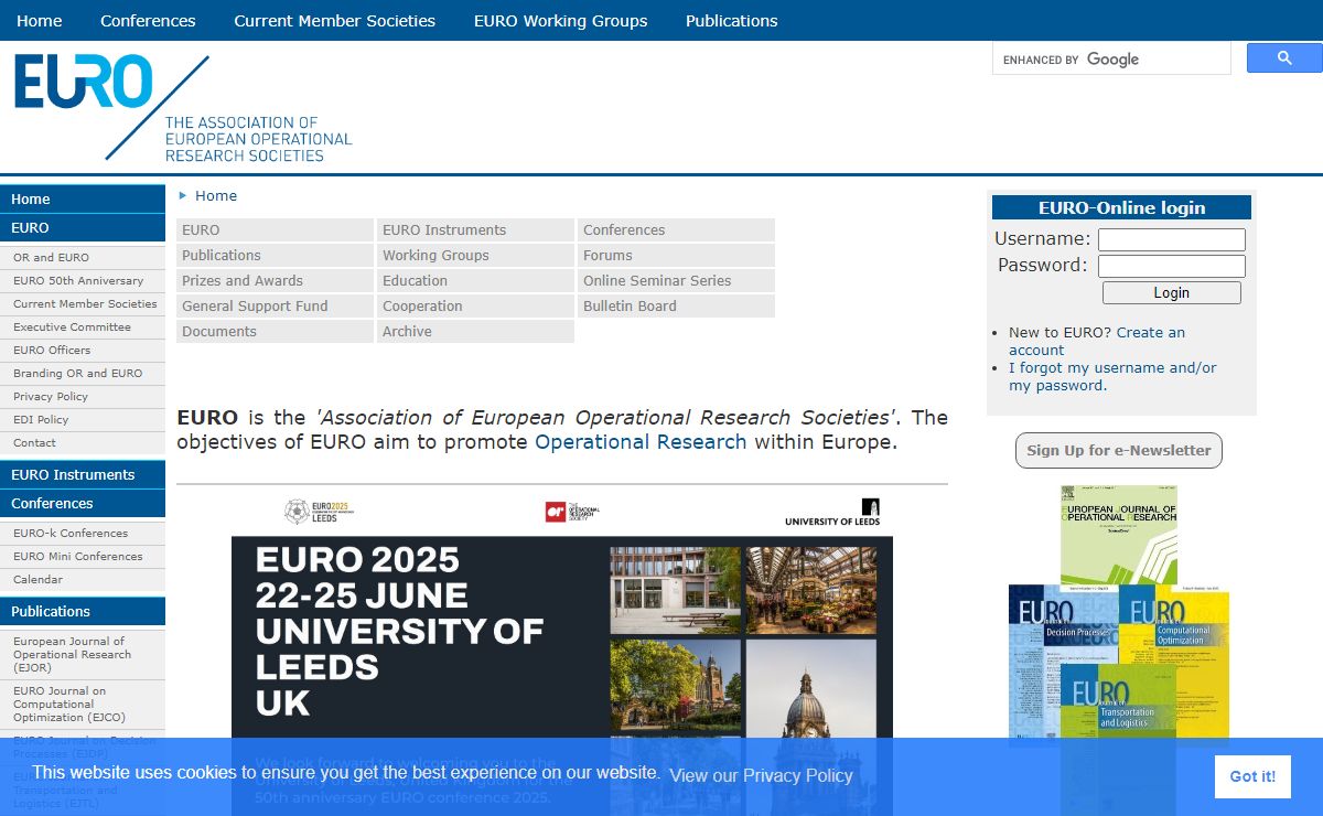 EURO - The Association of European Operational Research Societies - Home