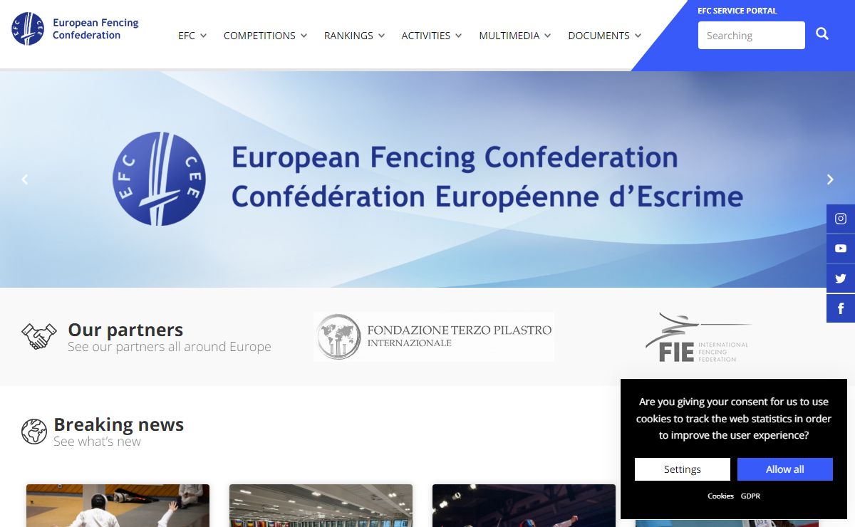 Website for European Fencing | Eurofencing
