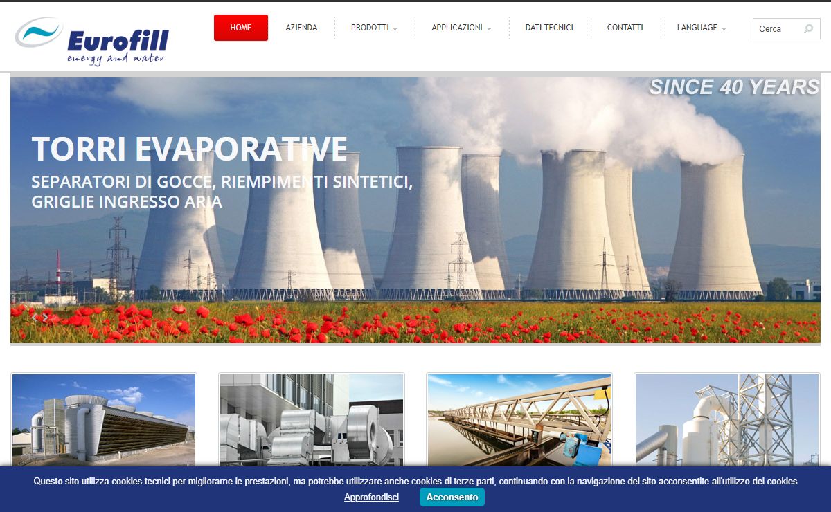 Eurofill torri evaporative pacchi di scambio depurazione acque scrubber pannelli umidificanti