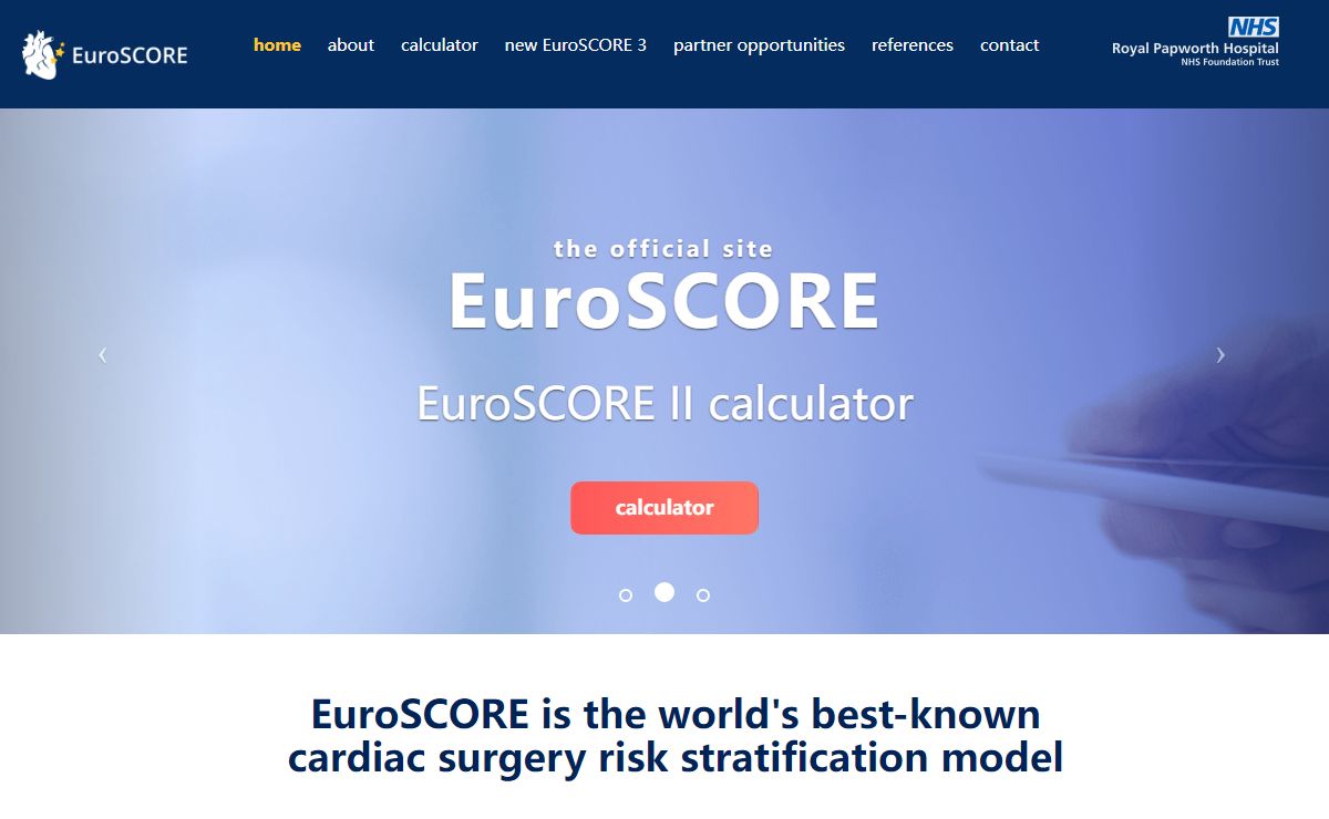 EuroScore Website - Welcome