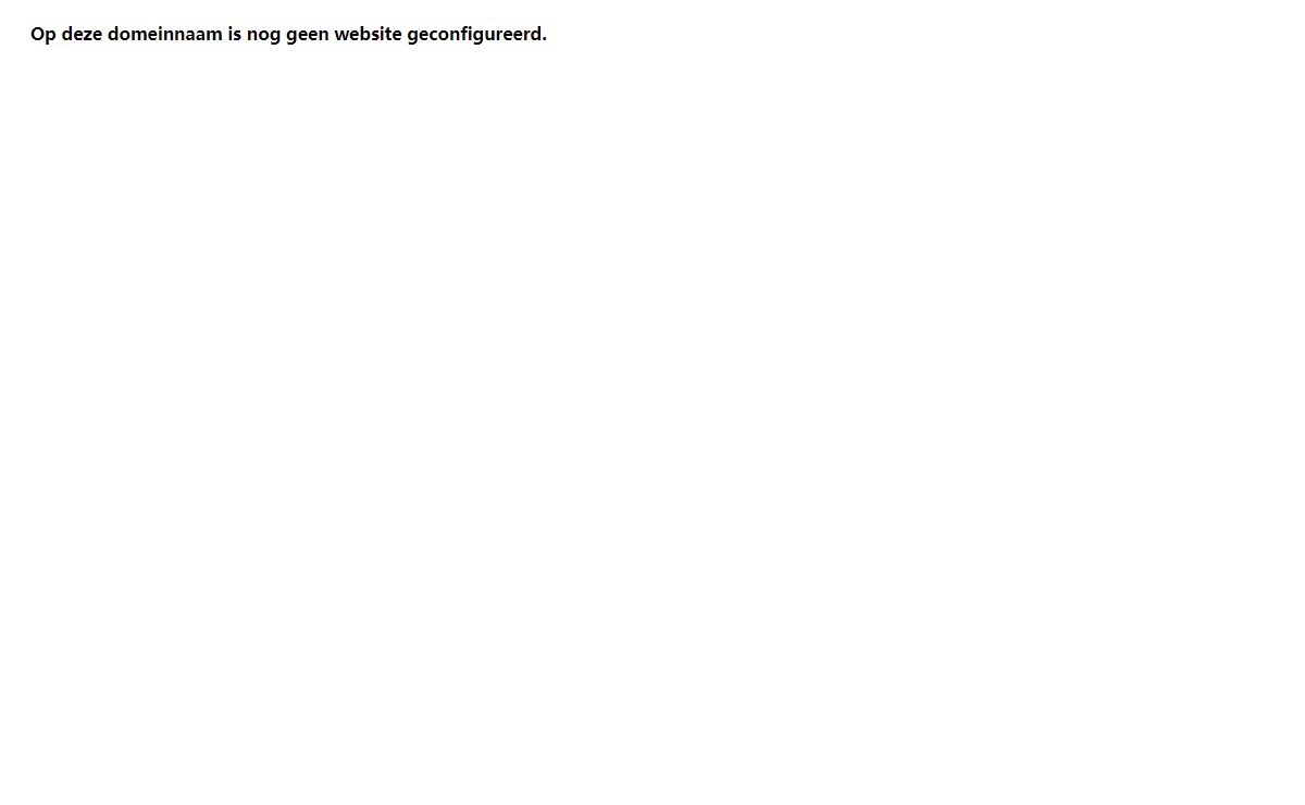 Op deze domeinnaam is nog geen website geconfigureerd