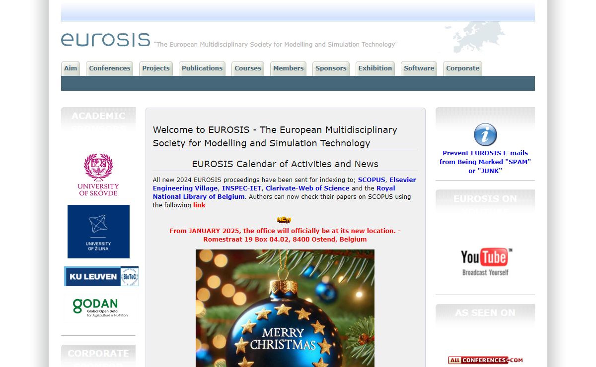 EUROSIS | "The European Multidisciplinary Society for Modelling and Simulation Technology"