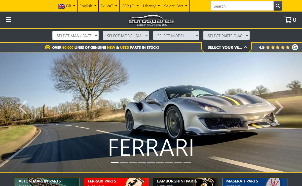 Eurospares | Leading Supercar Parts Supplier Since 1985