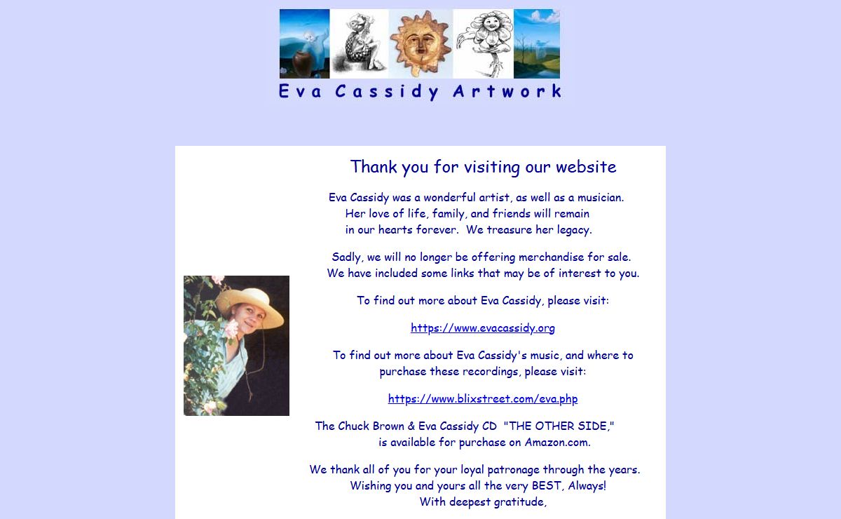 Eva Cassidy Artwork website
