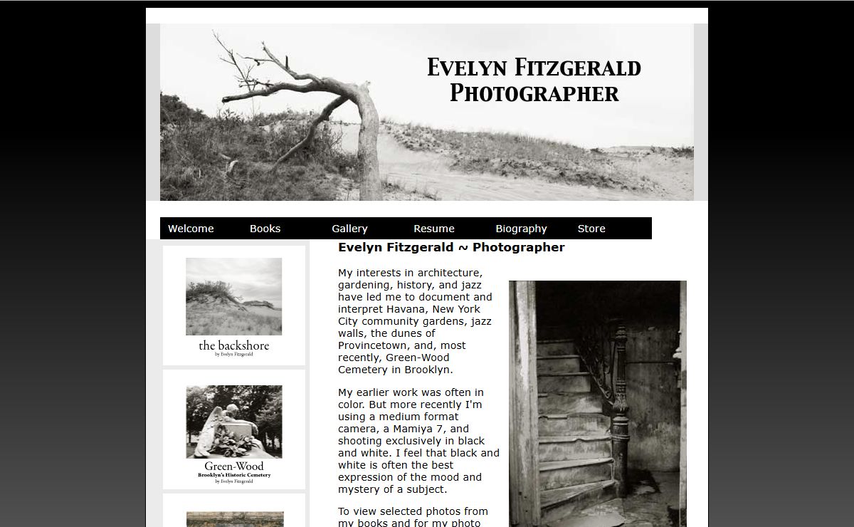 Evelyn Fitzgerald, Photographer of Havana, Cuba, Cape Cod Dunes, Green-Wood Cemetery and More