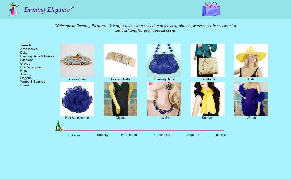 Evening Bags, Hair Accessories, Jewelry, Gloves, Shawls