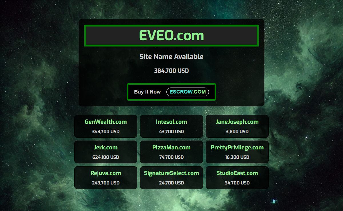 EVEO.com - Buy It Now - 384,700 USD