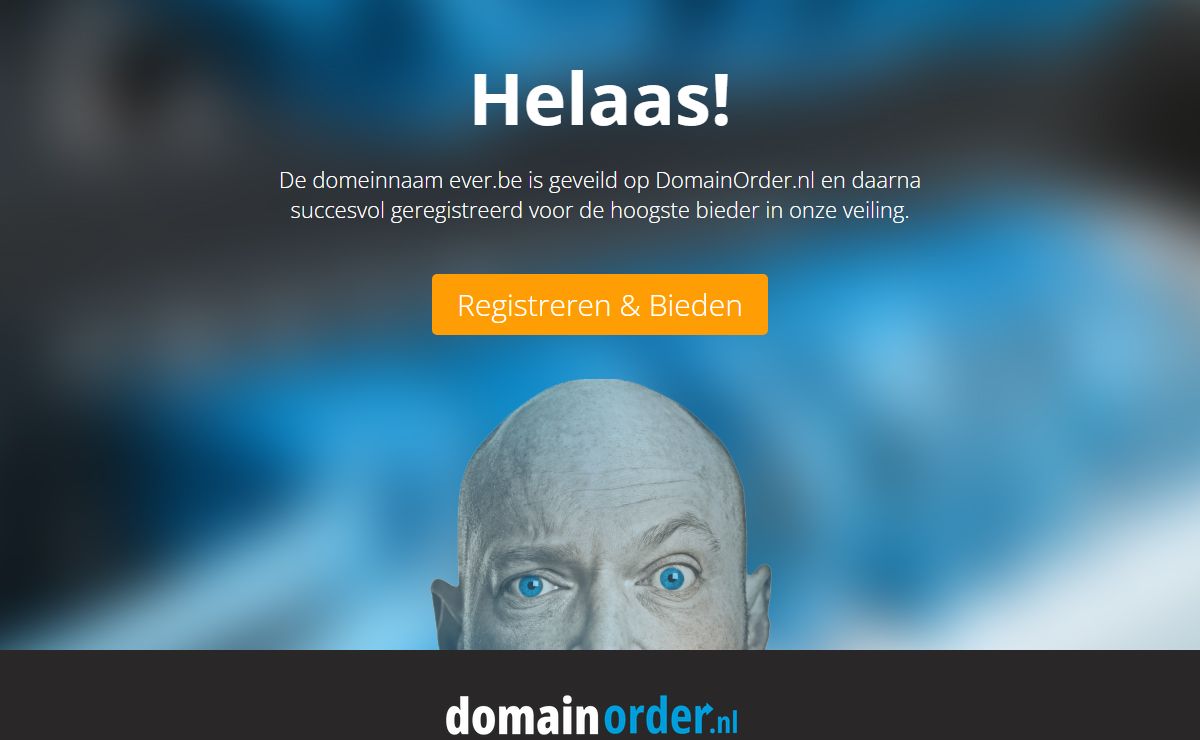Deze domeinnaam is via de veiling van DomainOrder.nl geregistreerd
