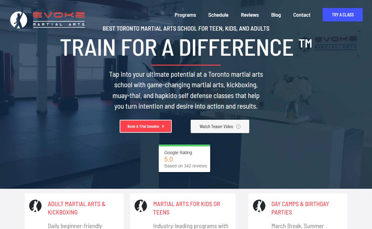 Top Toronto Martial arts school for Kickboxing, Muay Thai, Self-Defense