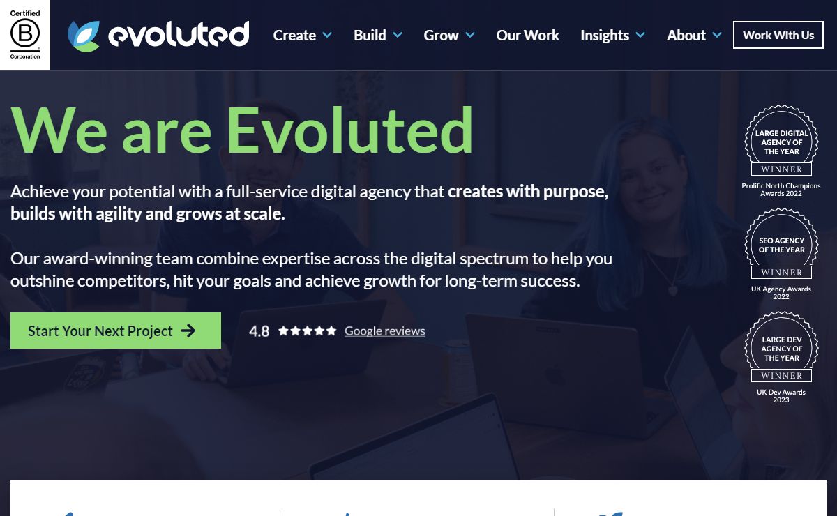 Create, Build, Grow with An Integrated Digital Agency - Evoluted