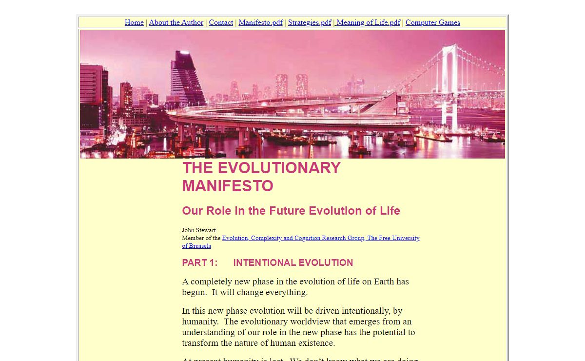 The Evolutionary Manifesto