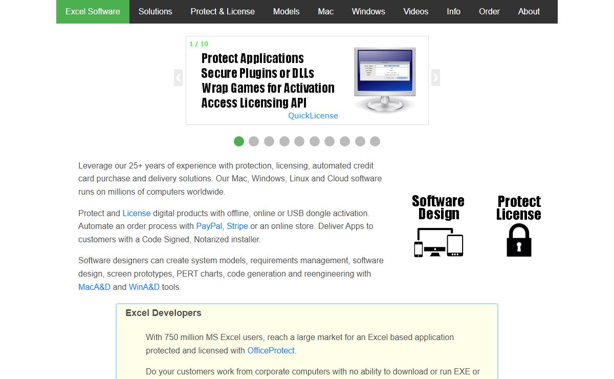 Design, Protect, Sell and Activate Software