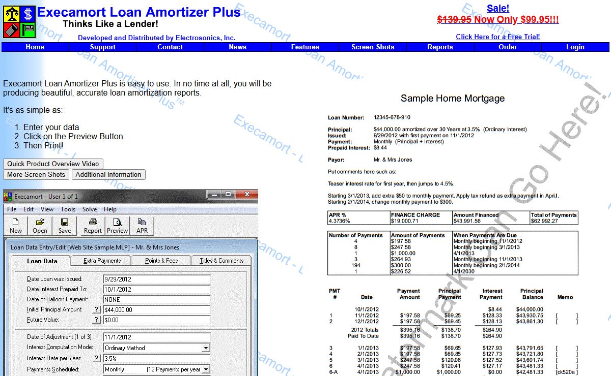 Execamort Loan Amortization Plus - Electrosonics, Inc.