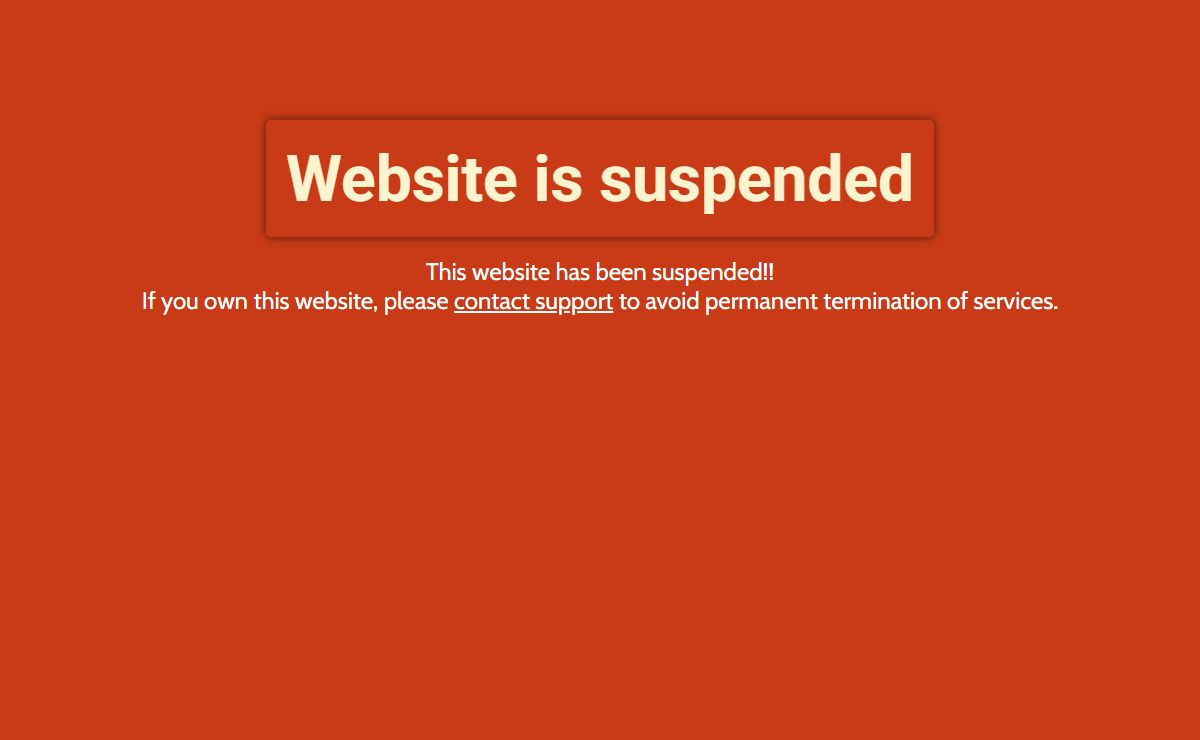 Website suspended