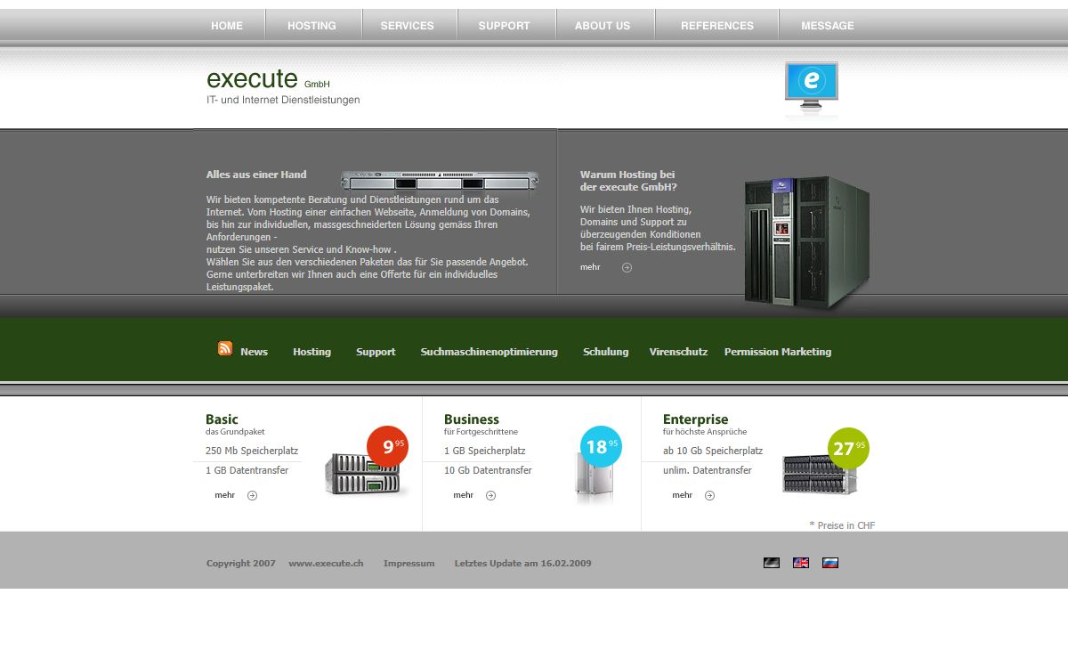 execute GmbH - Preiswertes Schweizer Hosting
