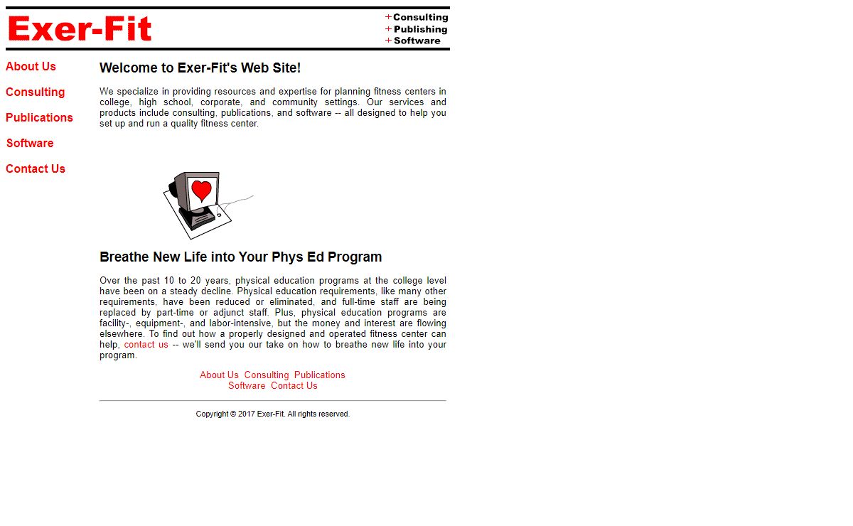 Exer-Fit: Consulting, Publishing, Software