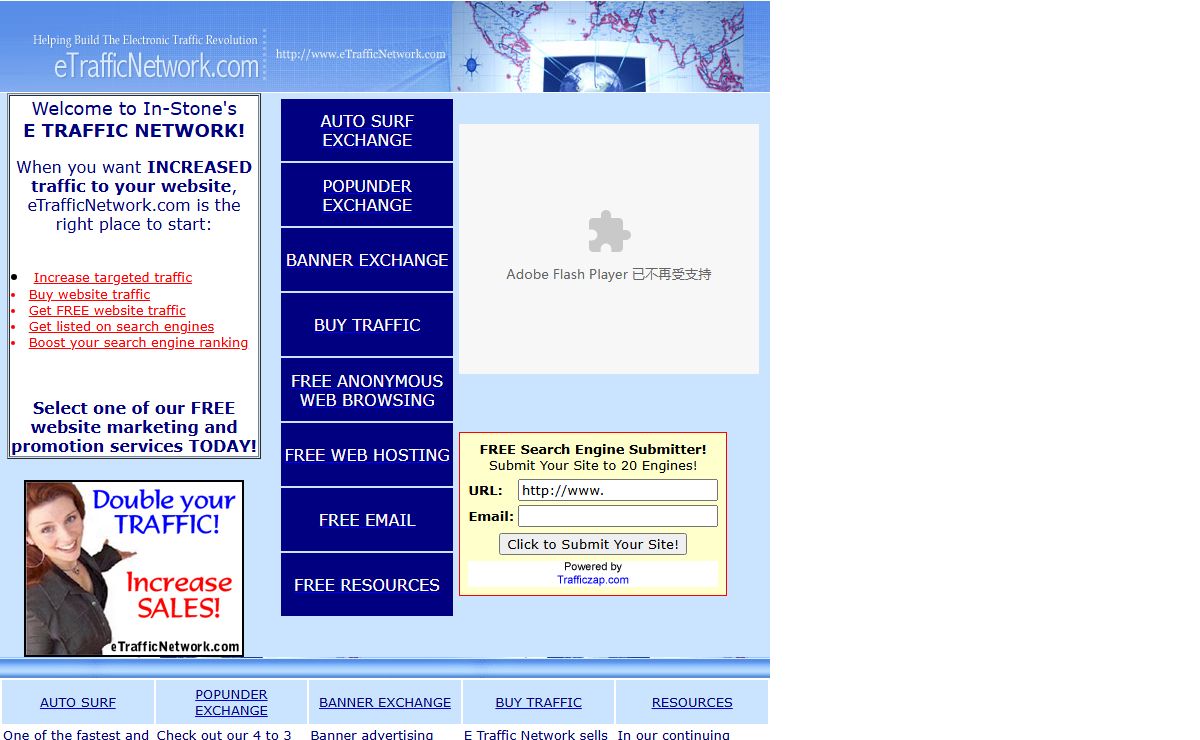 eTrafficNetwork.com- FREE web site traffic marketing & promotion tools, tips, & services!