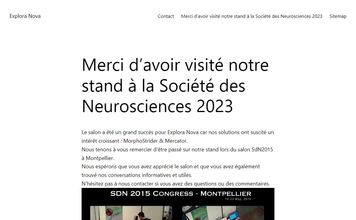 Merci d'avoir visité notre stand à la Société des Neurosciences 2023 - Explora Nova