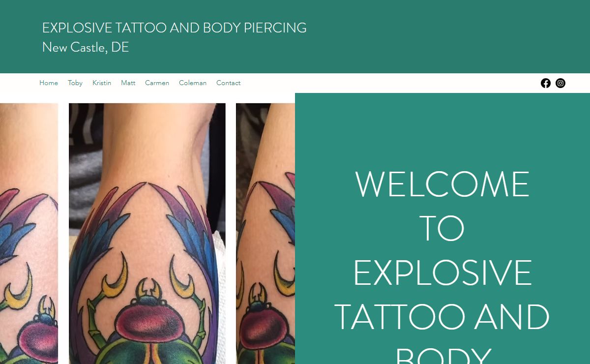 Explosive Tattoo and Body Piercing | tattoo shop in delaware | 265 North Dupont Highway, New Castle, DE, USA