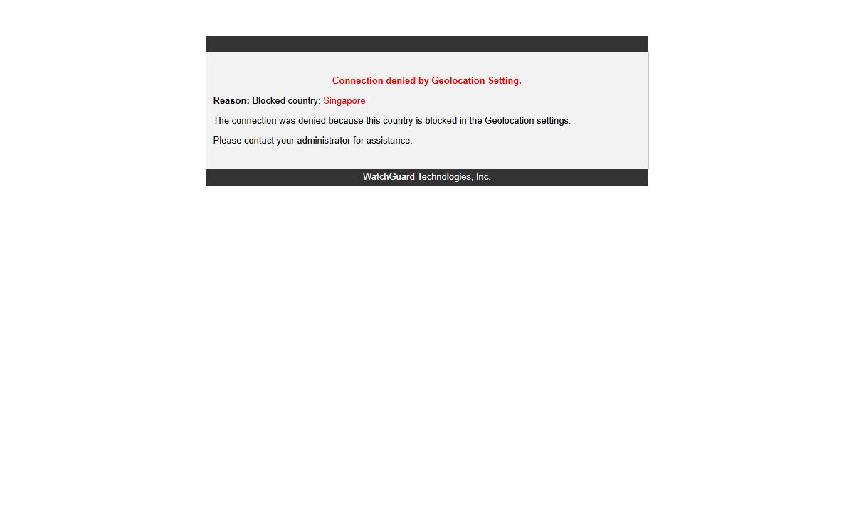 Connection denied by Geolocation