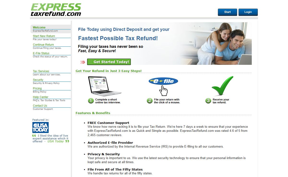 Fast Tax Return and Fast Tax Refund services at ExpressTaxRefund.com