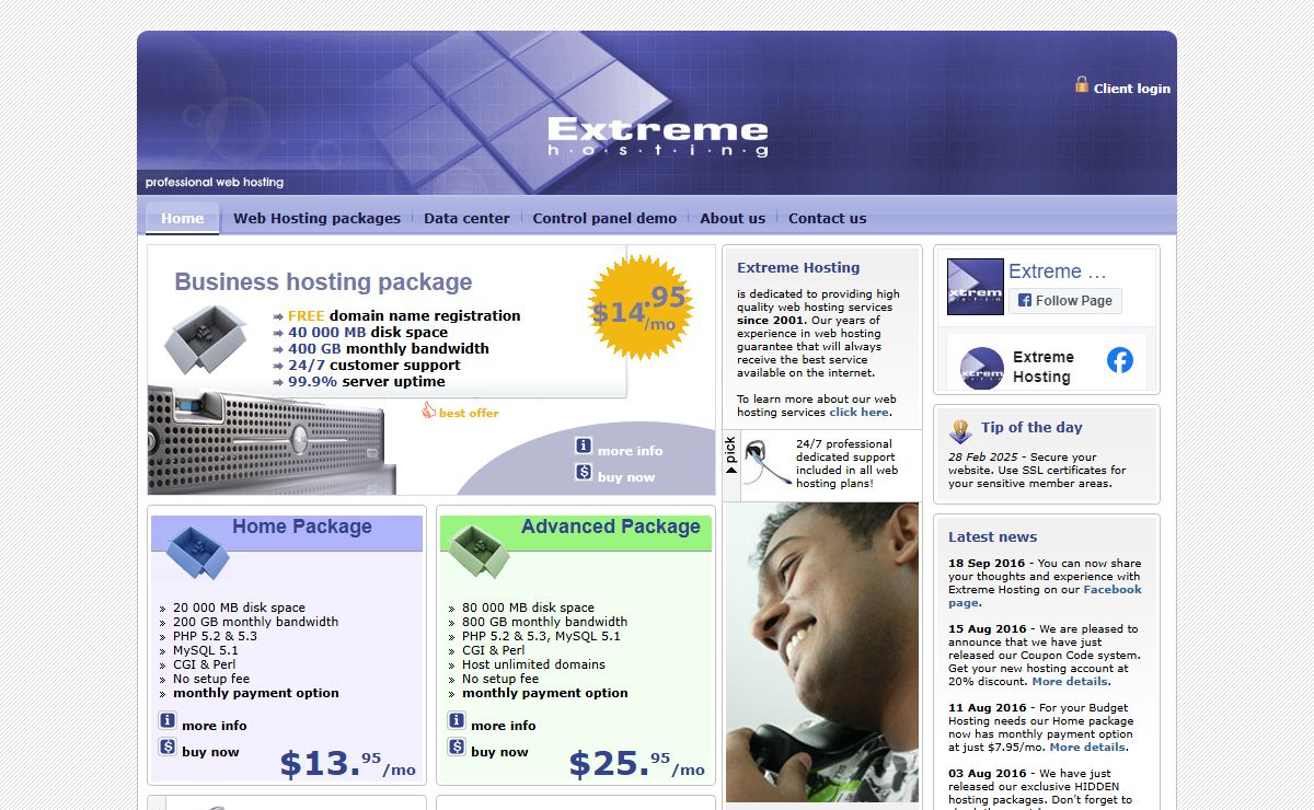 Extreme Hosting - Professional web hosting services since 2001. Web hosting, Web Hosting Solutions, Cheap Web hosting