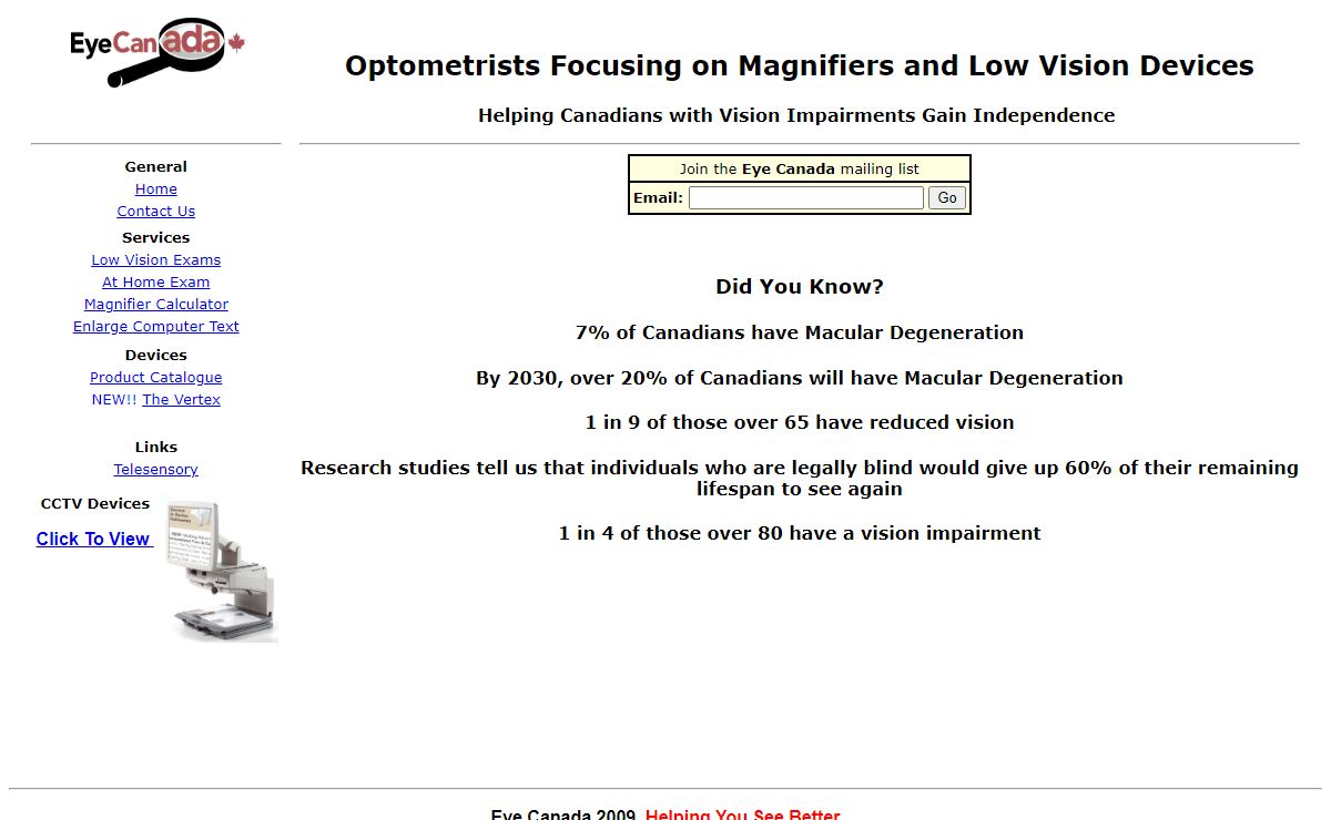 Eye Canada Low Vision Specialists in Canada cctvs magnifiers blindness Impairments,  Vertex CCTV
