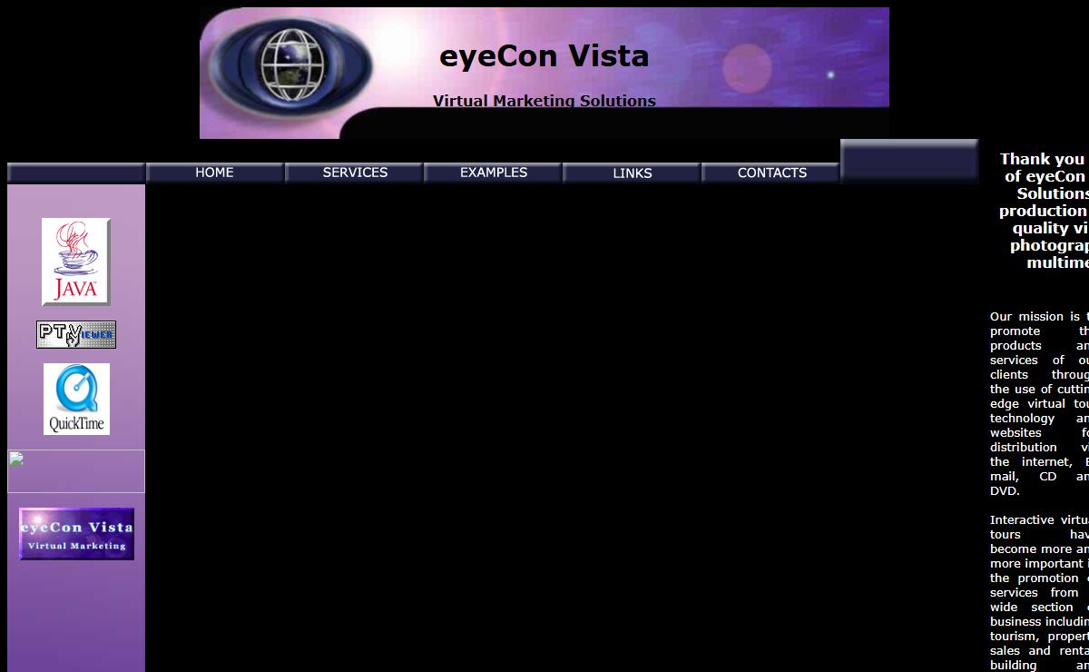 eyeCon Vista Virtual Marketing Solutions Ltd - provider of interactive virtual tours, object movies and multimedia web site design