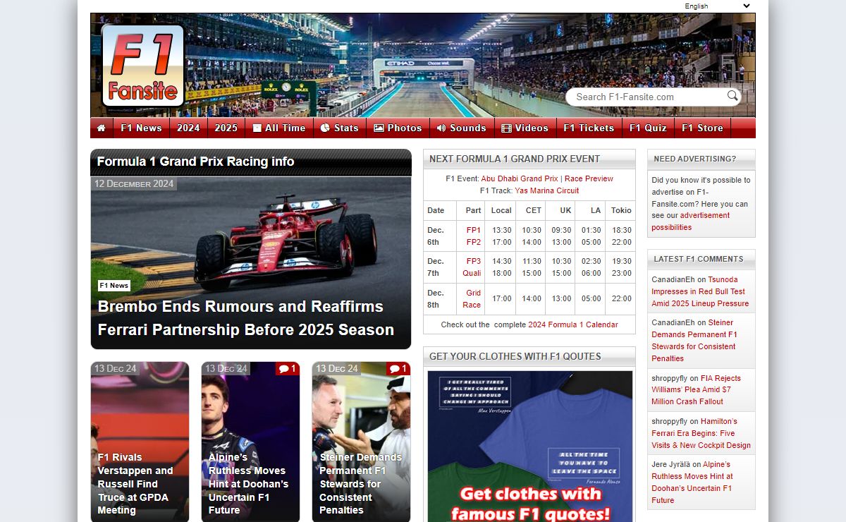 Best F1 Race Fans Blog website for all Formula 1 racing GP fans