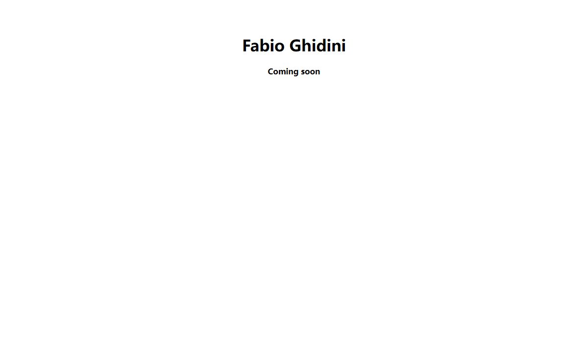 Fabio Ghidini - Coming Soon