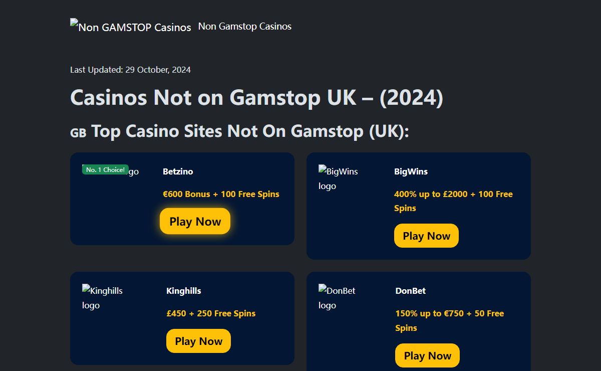 Casinos Not on Gamstop UK ✔️ How To Find Them