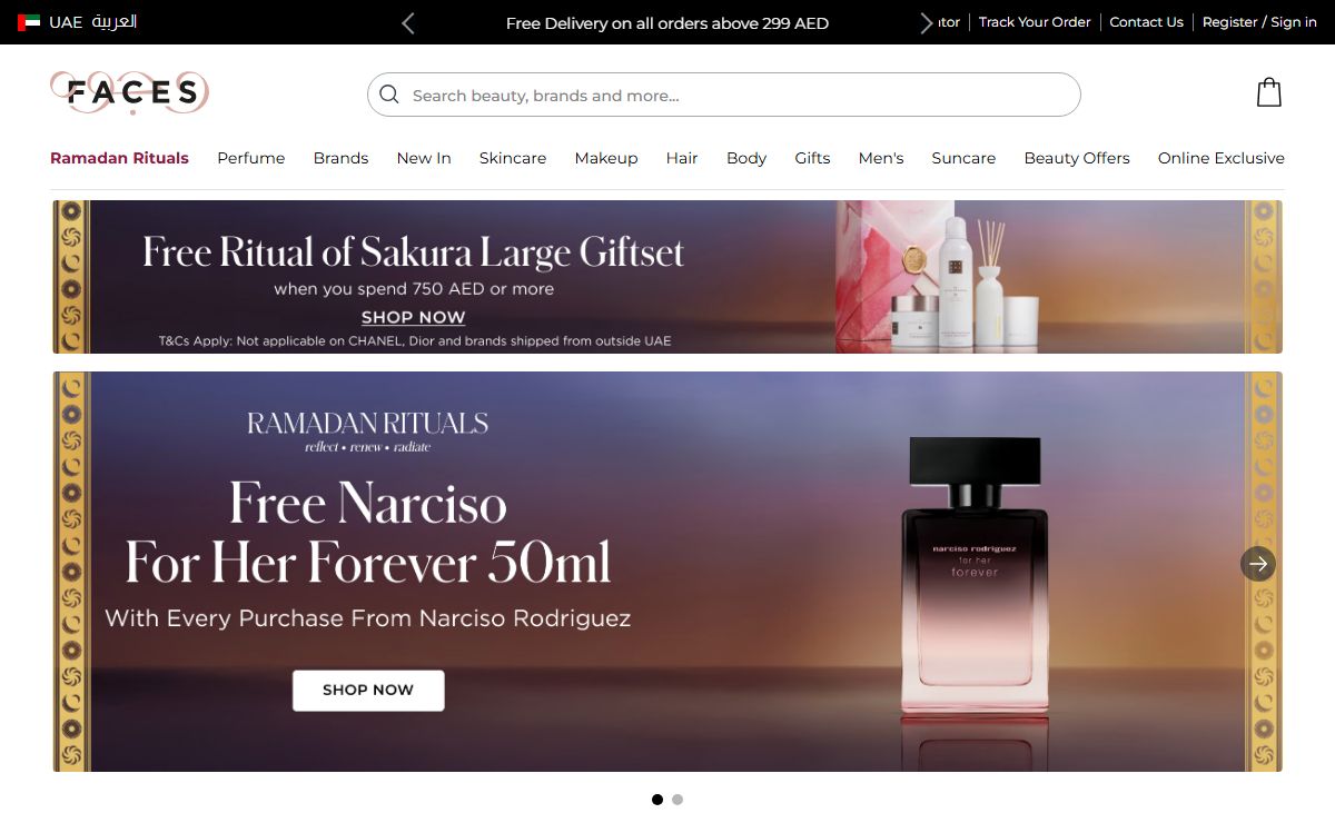 Shop for Perfume, Makeup, Skin Care & Cosmetics | FACES UAE