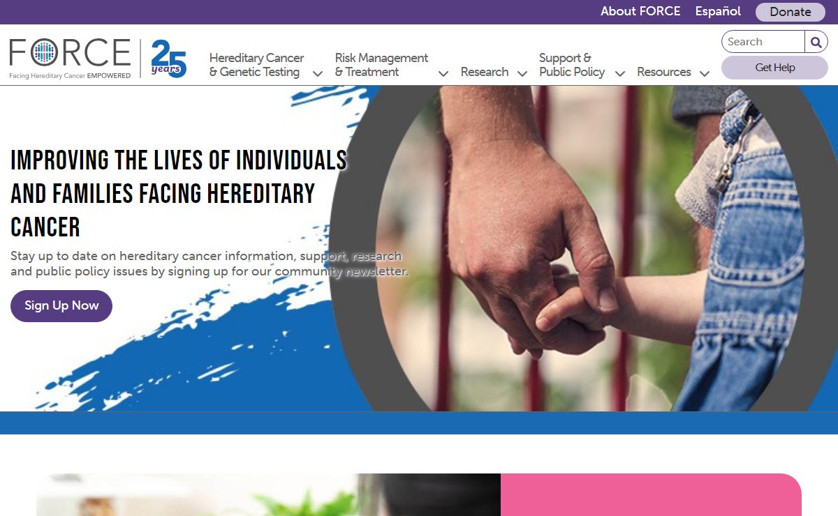 FORCE - Facing Hereditary Cancer Empowered home page