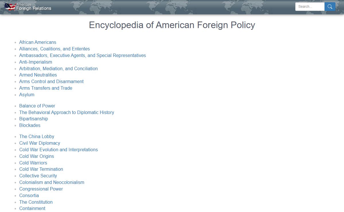 Encyclopedia of American Foreign Policy